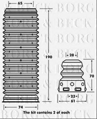 BORG & BECK bpk7073 -  Пылезащитный комплект амортизатора